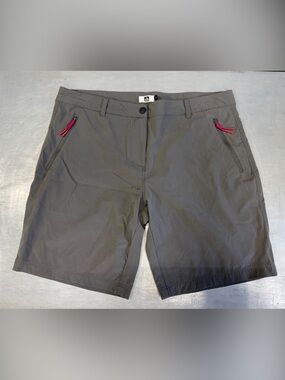 Women’s Athletic Gray Quick-Dry Shorts with Pink Zipper Accents